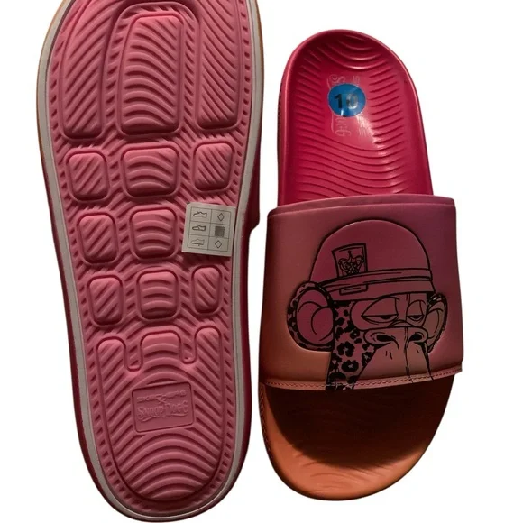 Skechers Snoop Dog Bombay Ape Bombay Pop Slides - Sz. 10, Pink/Orange - Picture 2 of 5